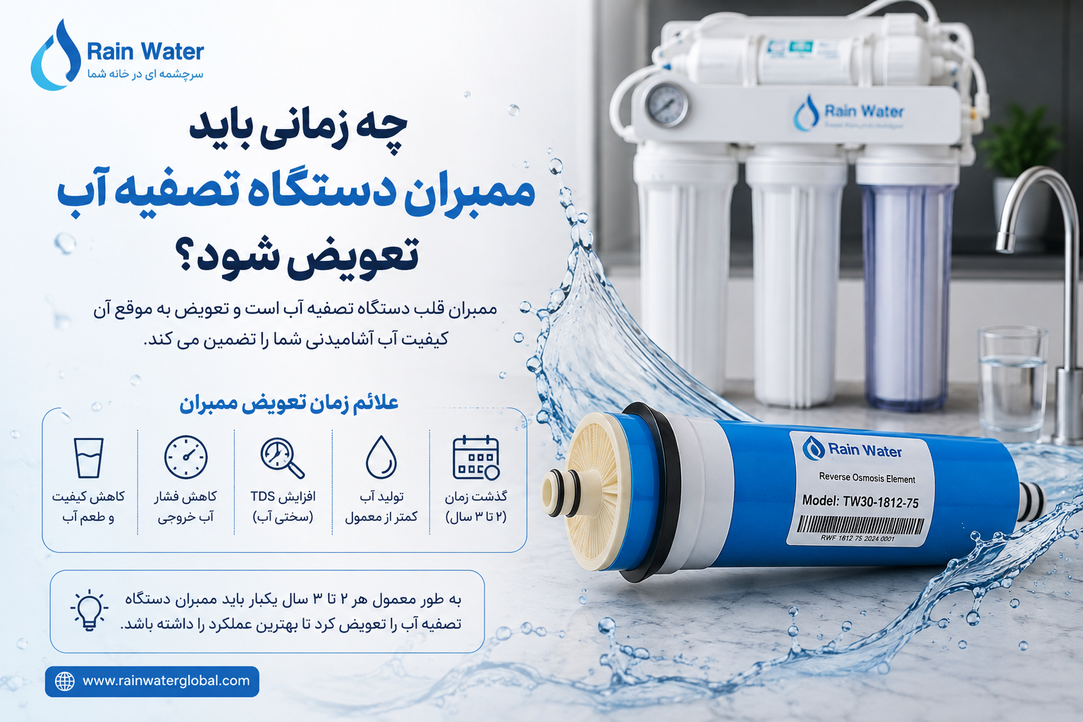 چه زمانی باید ممبران دستگاه تصفیه آب تعویض شود؟